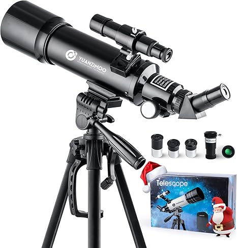 Yuanzimoo Telescope 70mm Aperture 400mm AZ Refractor (Phone Adapter Kit)